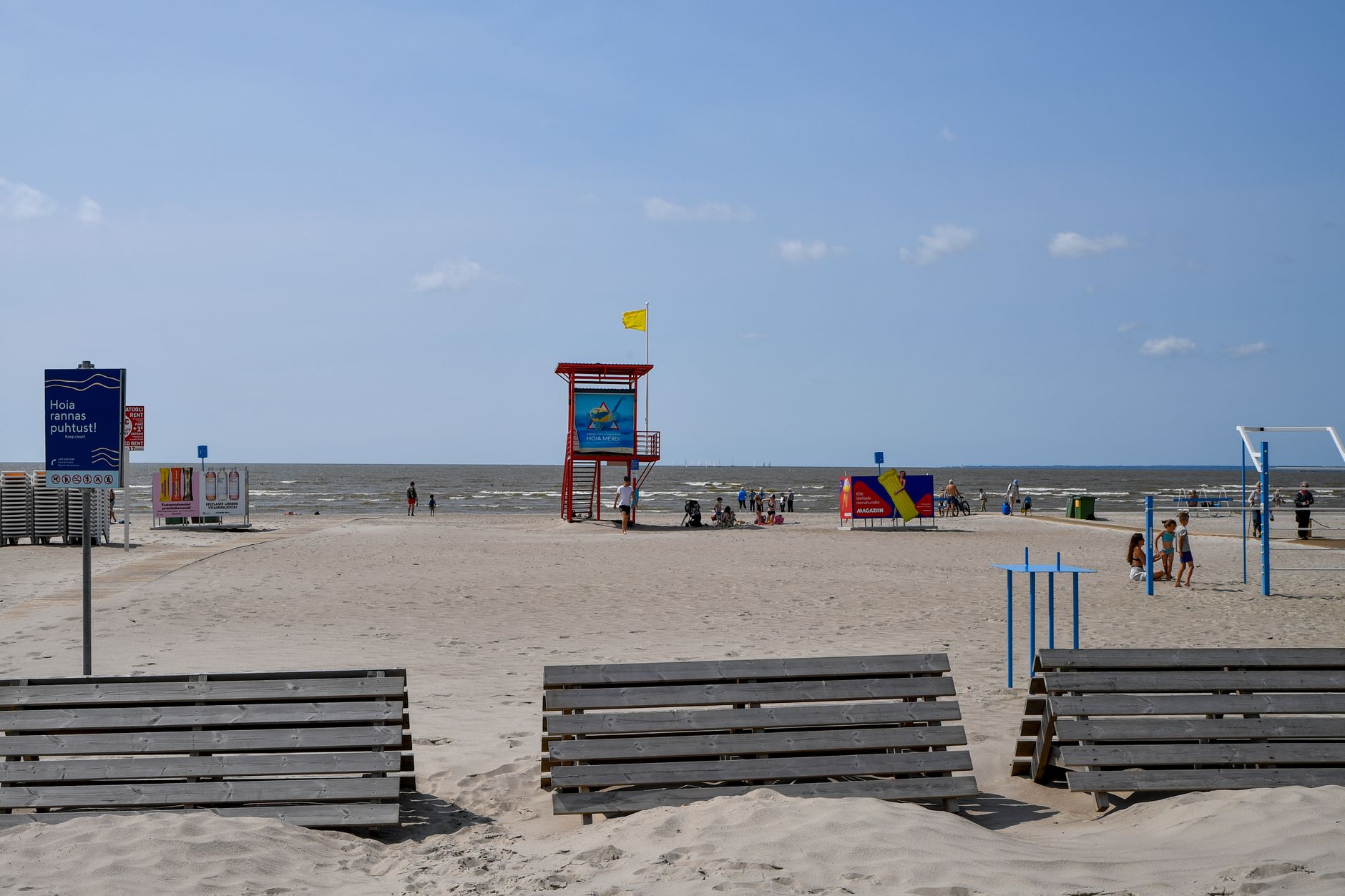 Enjoy a bright and carefree day at Pärnu beach, Estonia - perfect for leisure and summer fun.