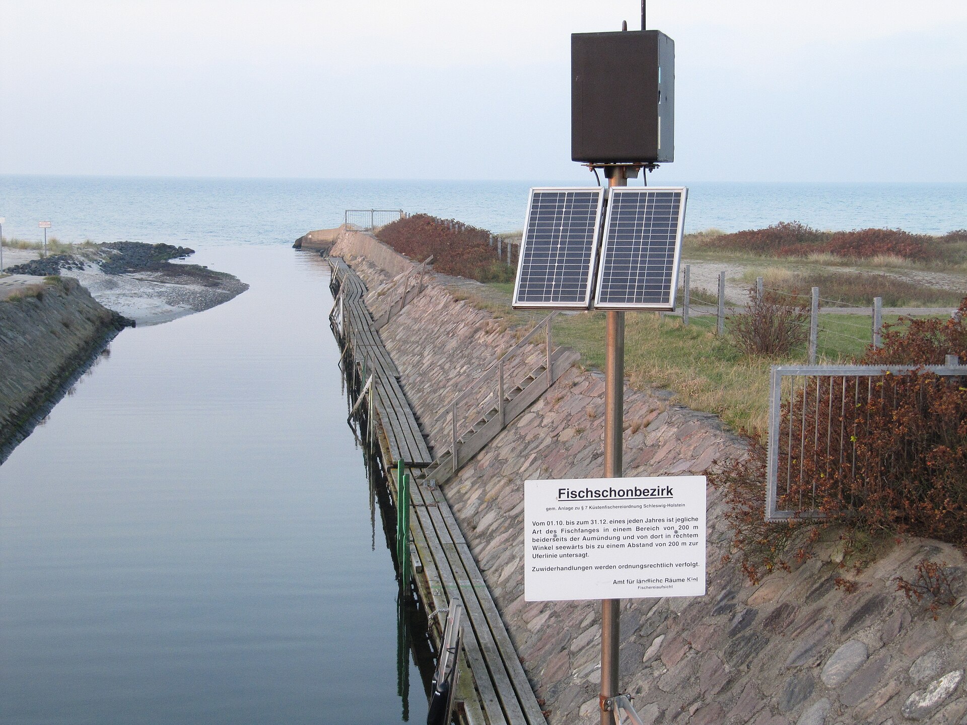 Fish conservation device near Bottsand nature reserve.